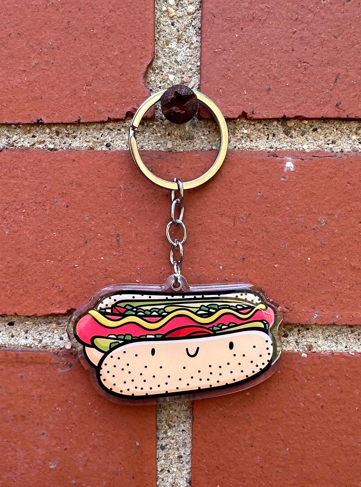 Chicago Hot Dog Keychain