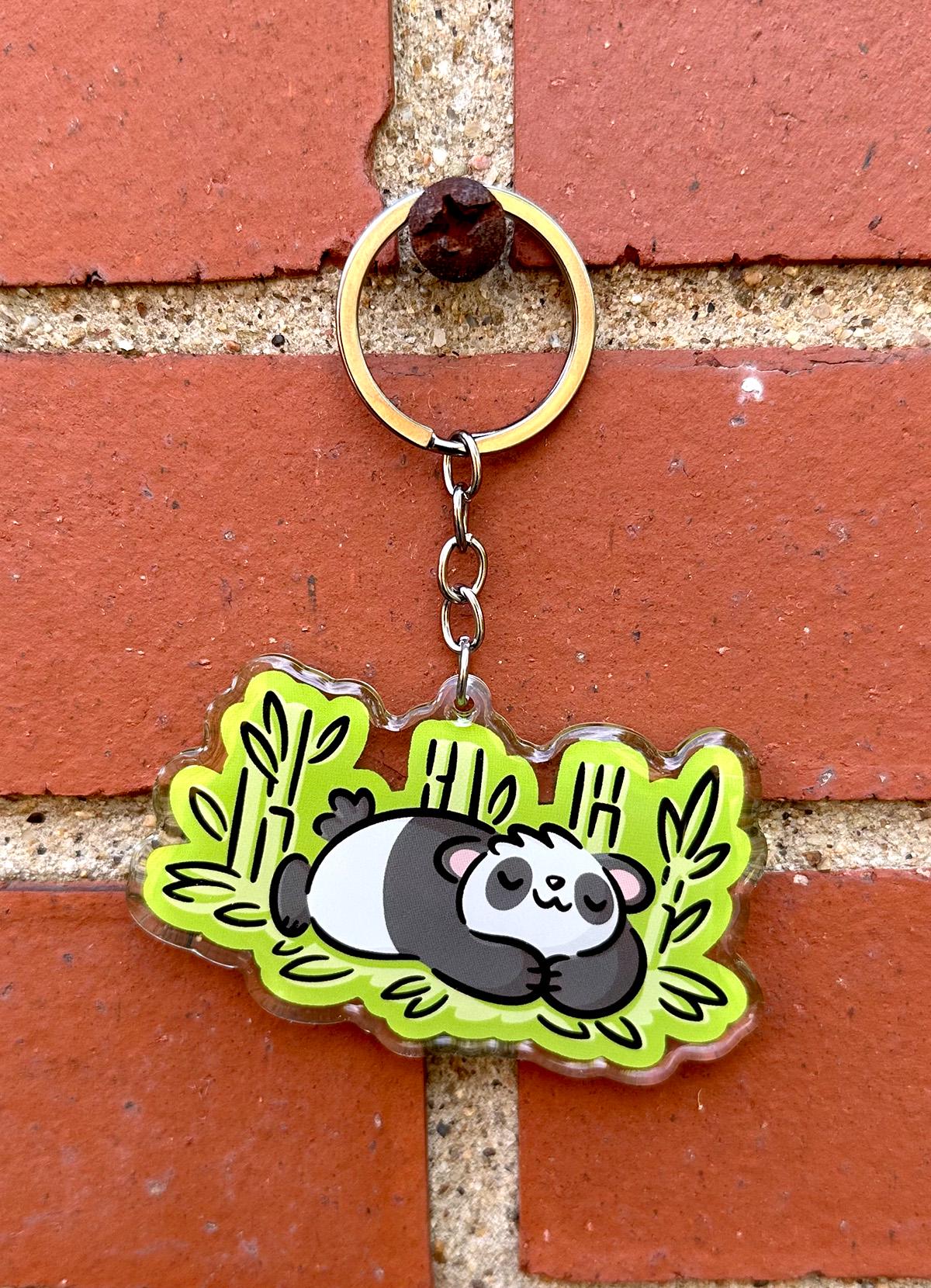 Sleepy Panda Keychain