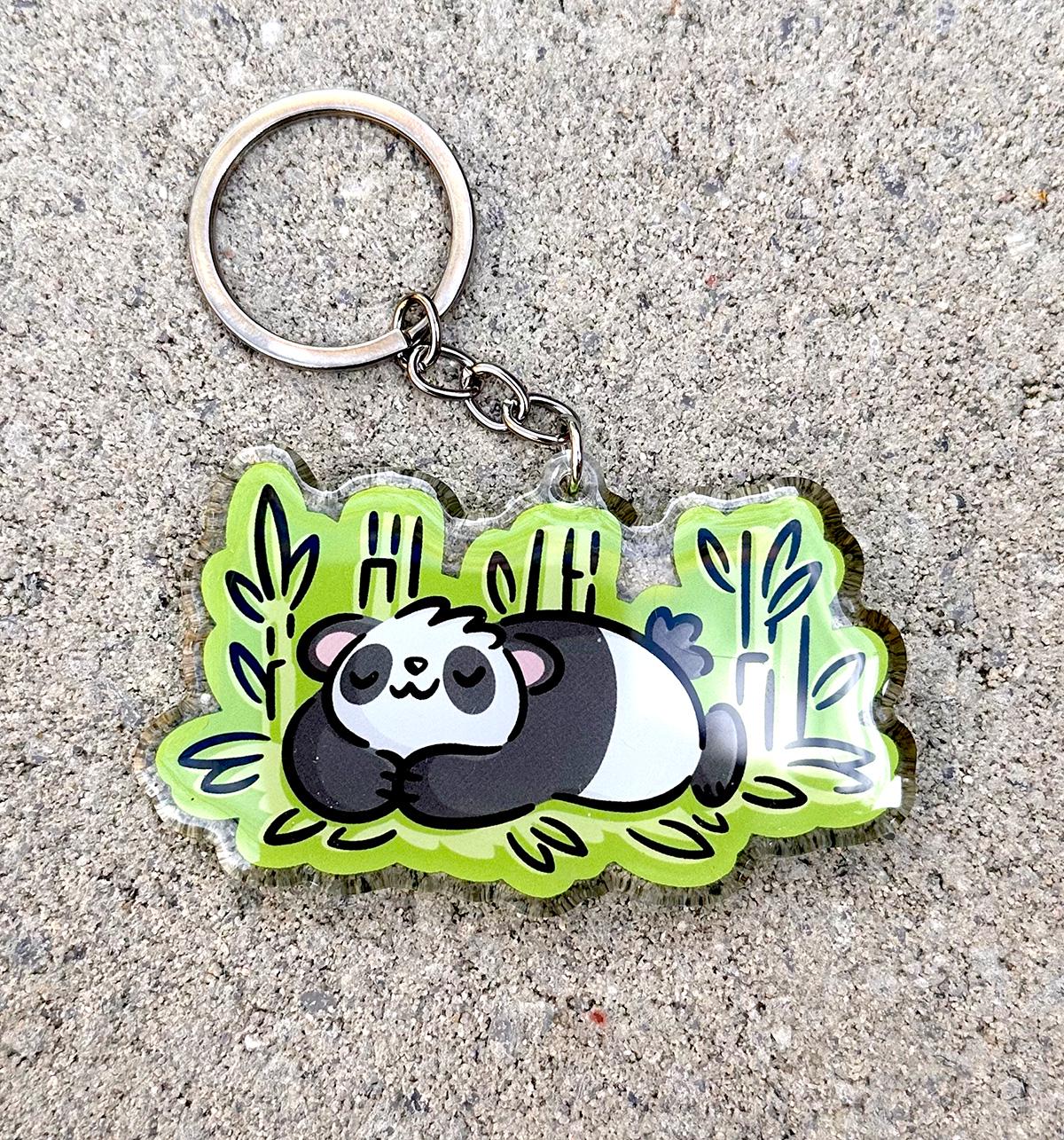 Sleepy Panda Keychain