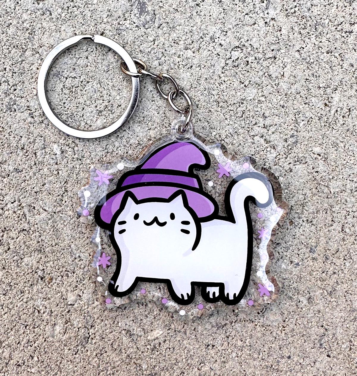 Witch Cat Keychain