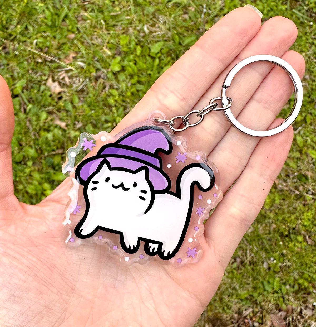 Witch Cat Keychain