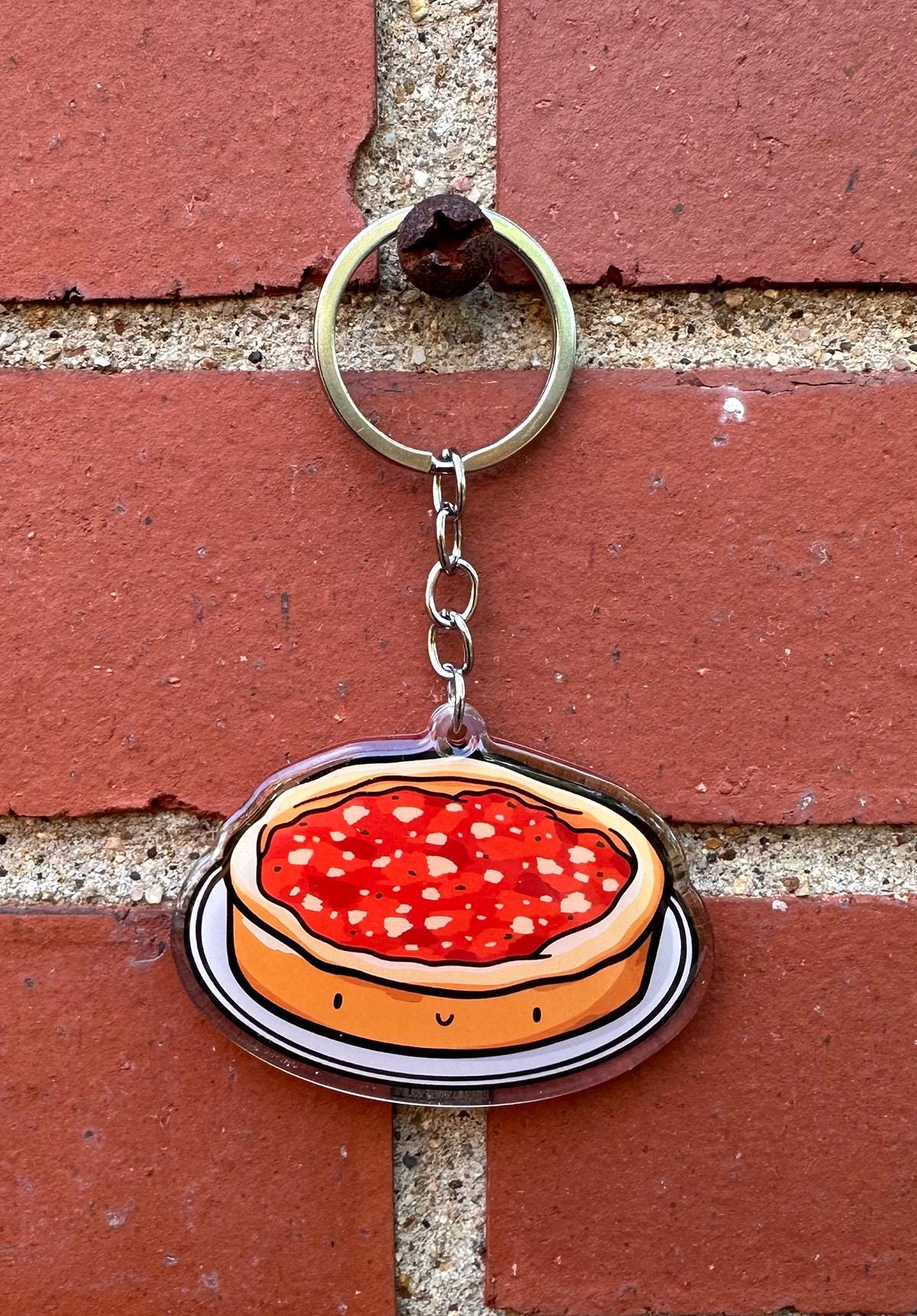Chicago Pizza Keychain