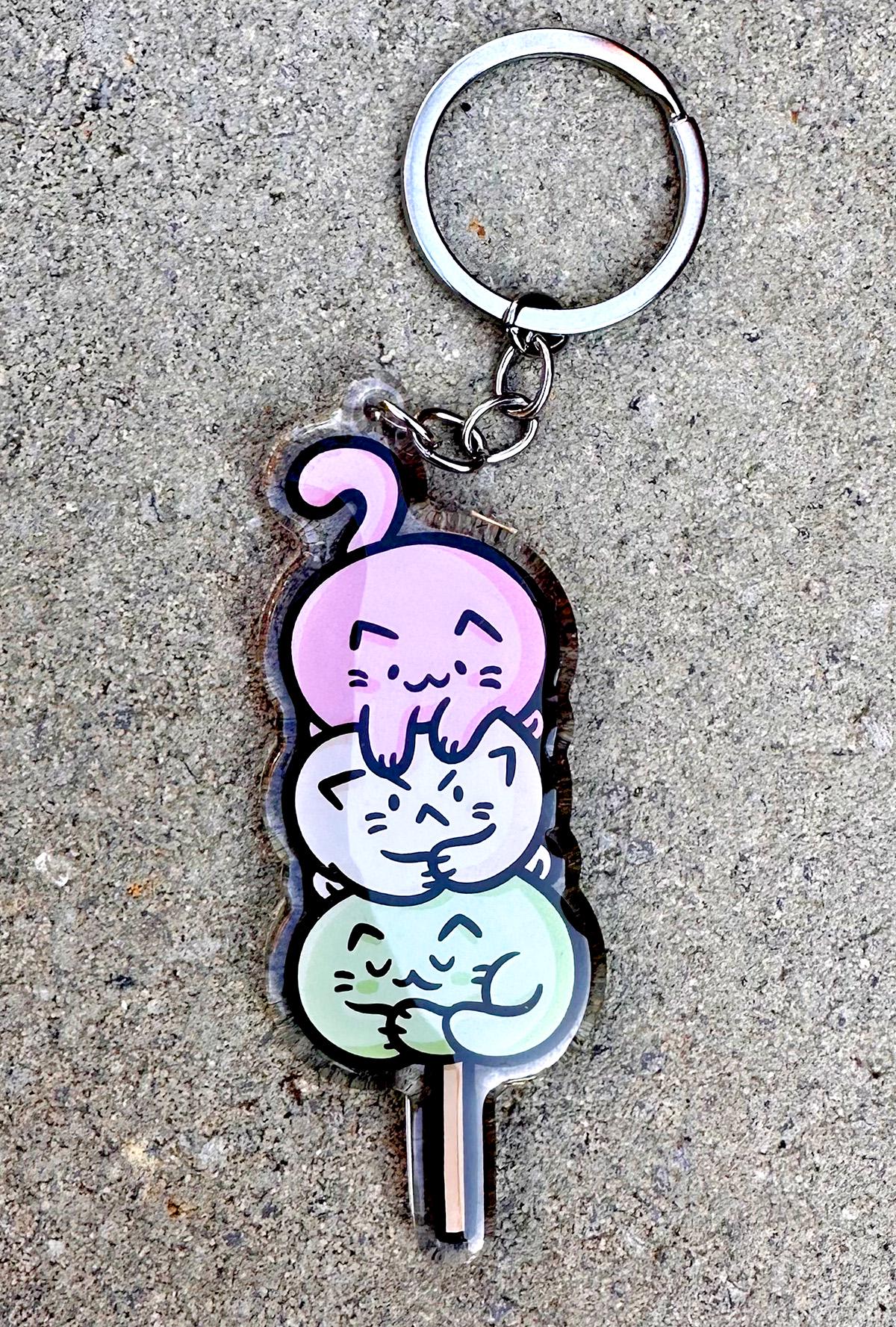Dango Cat Keychain
