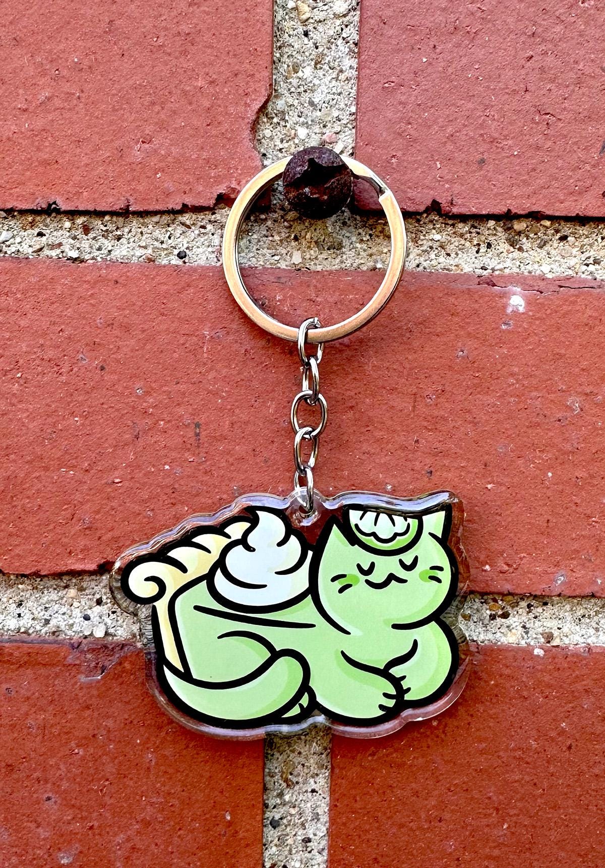 Key Lime Pie Cat Keychain