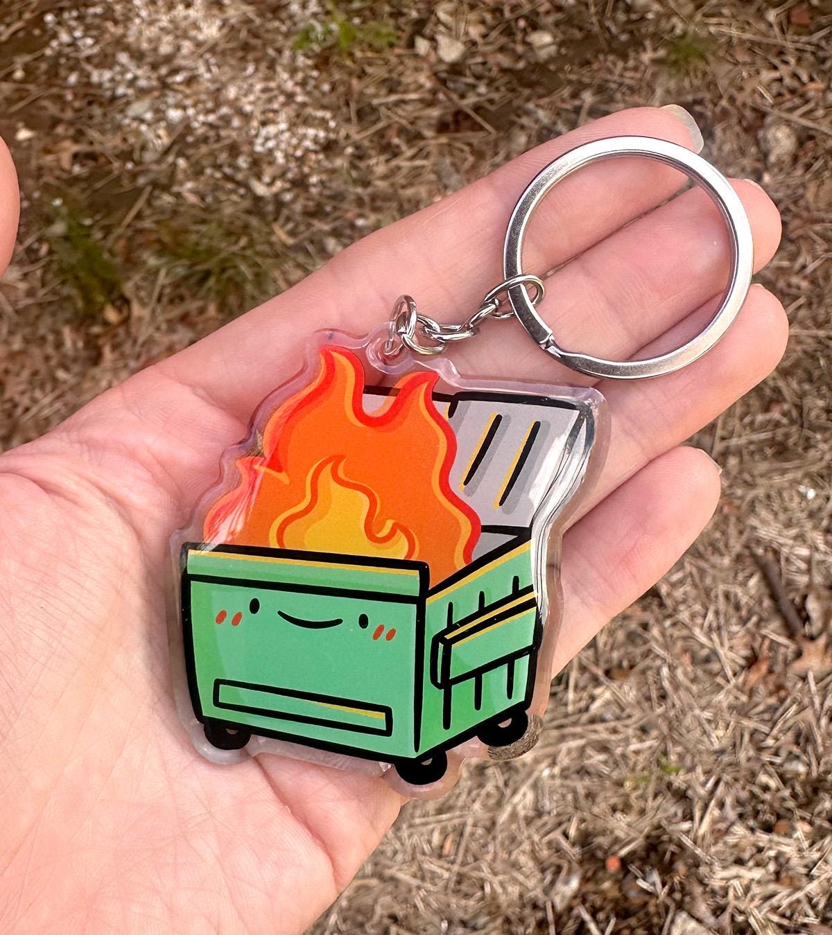 Dumpster Fire Keychain