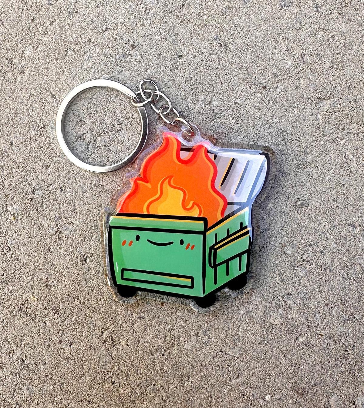 Dumpster Fire Keychain