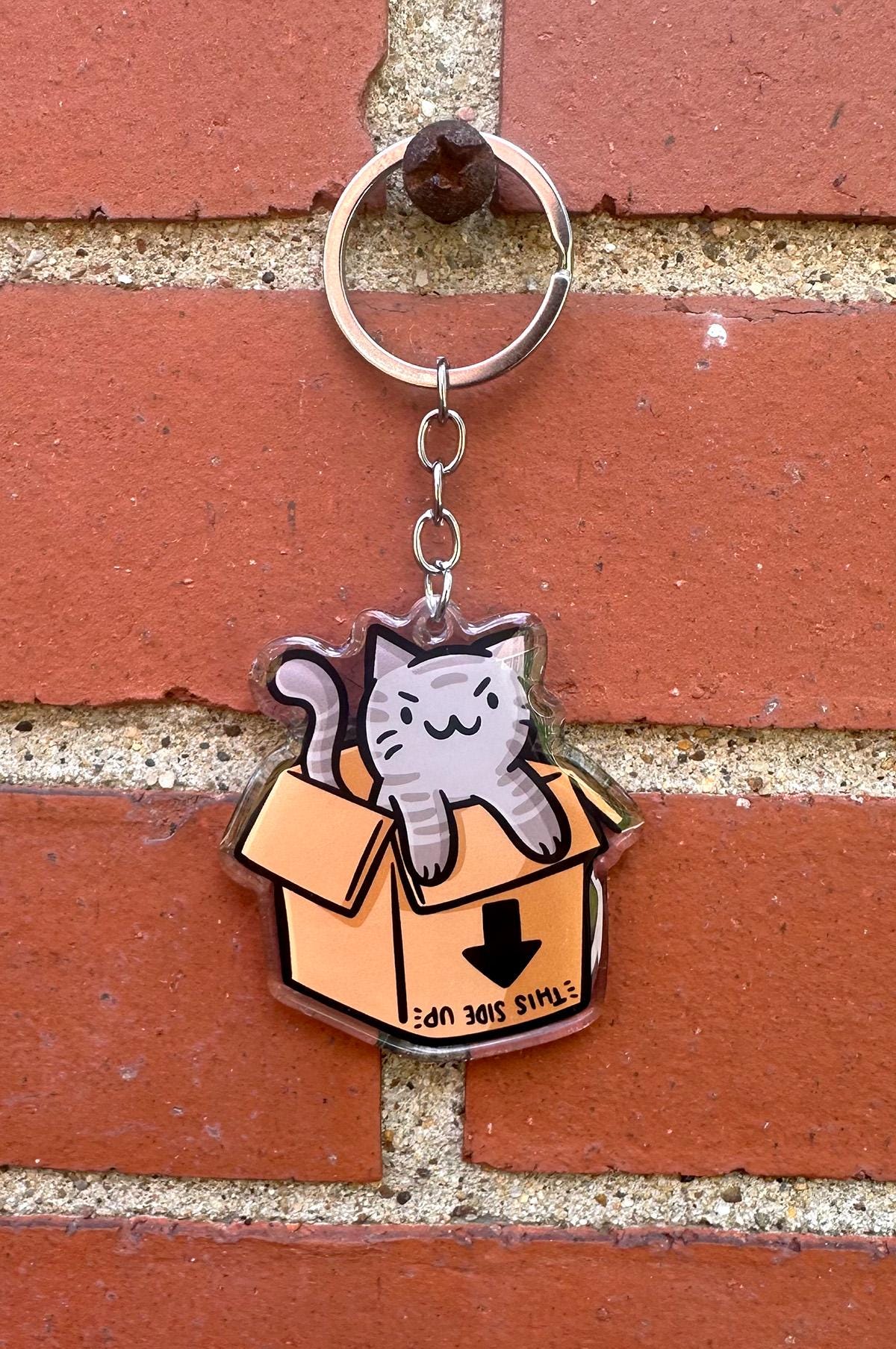 Box Cat Keychain