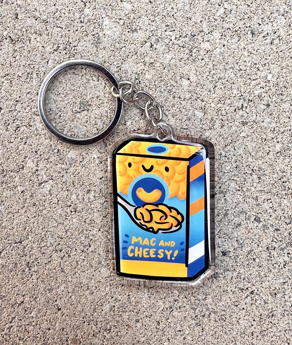Macaroni & Cheese Box Keychain