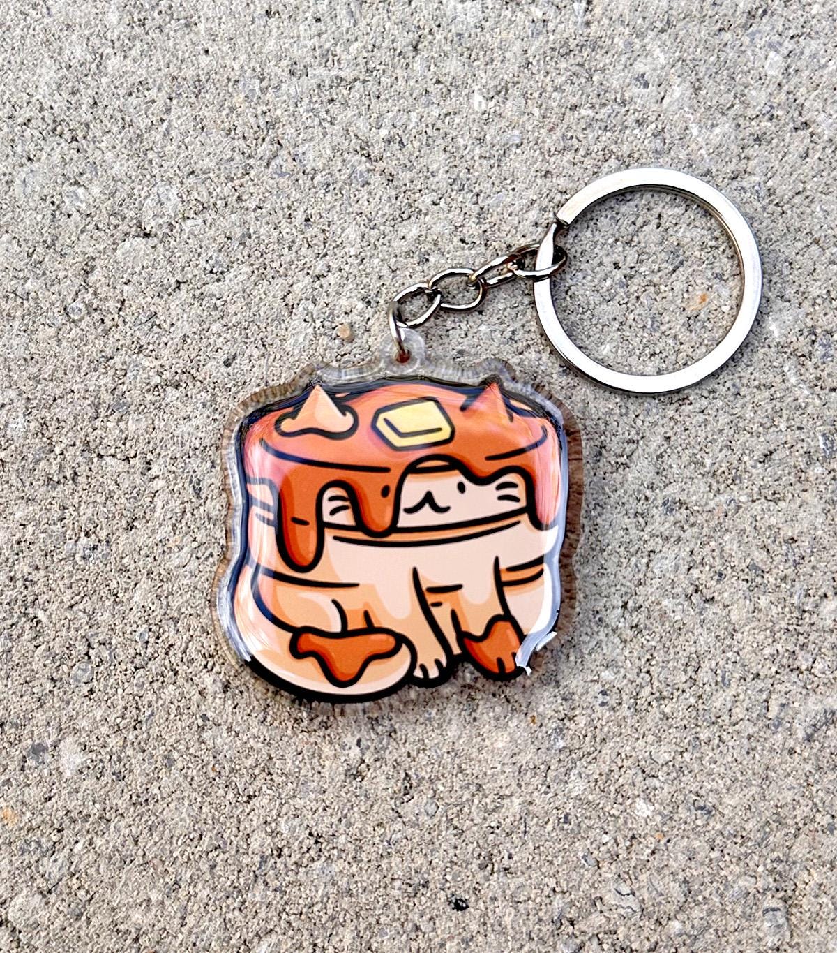 Pancakes Cat Keychain