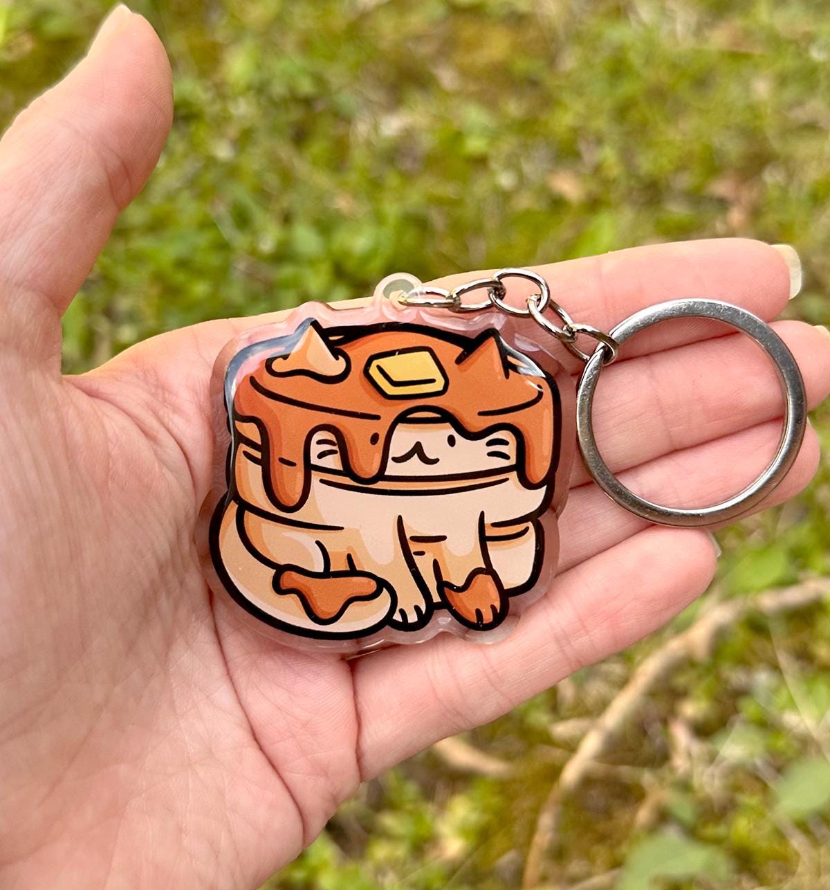 Pancakes Cat Keychain