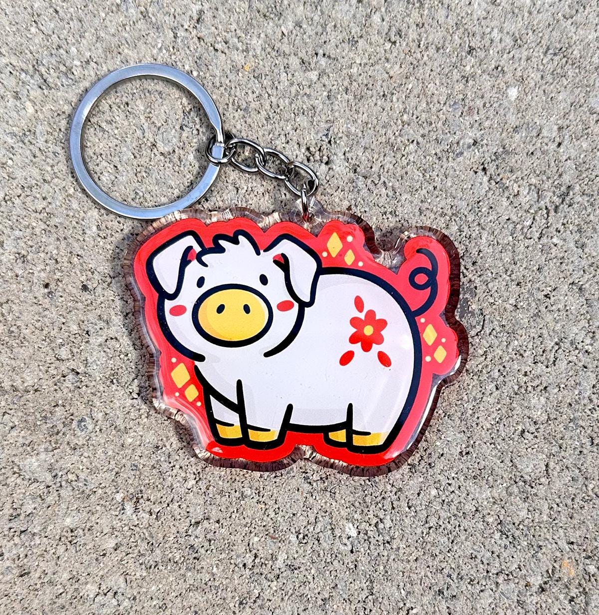 Pig Zodiac Keychain