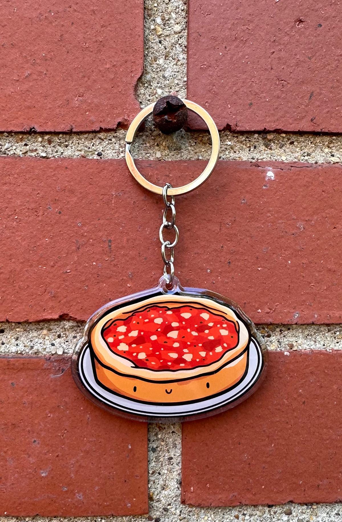 Chicago Pizza Keychain