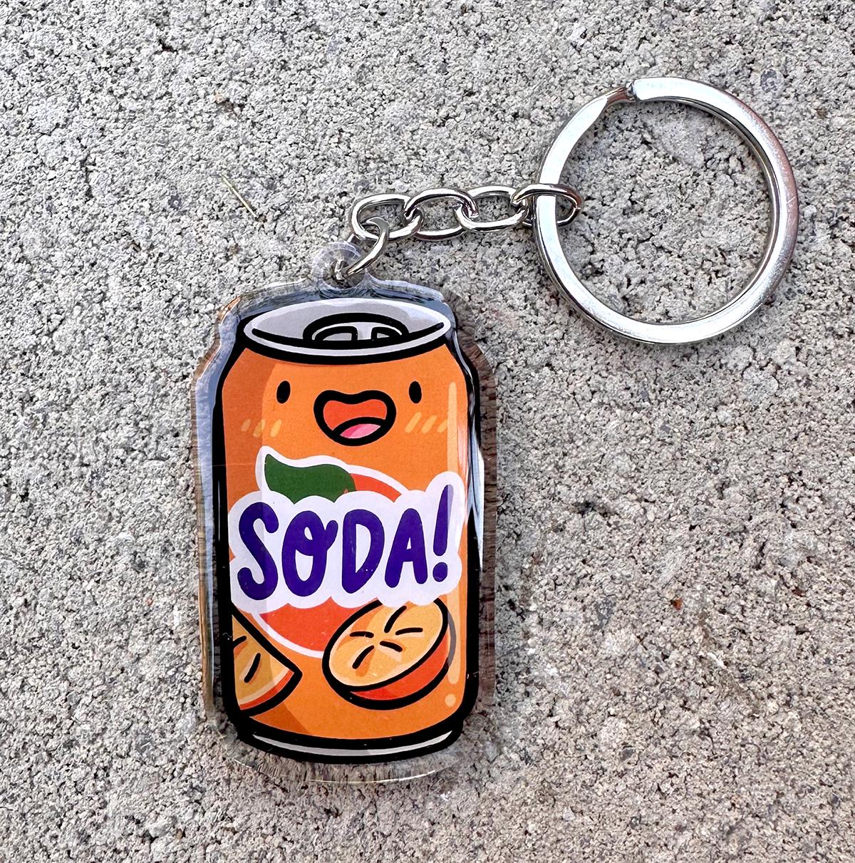 Orange Soda Keychain