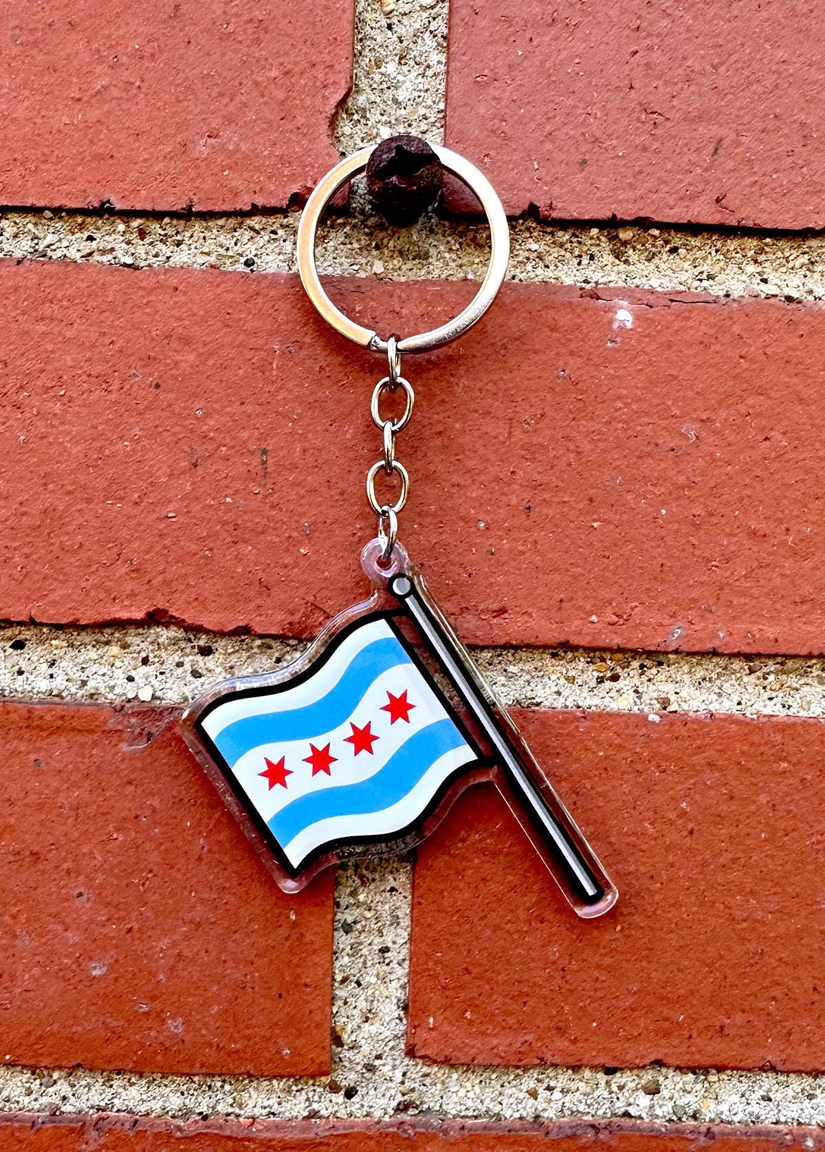 Chicago Flag Keychain