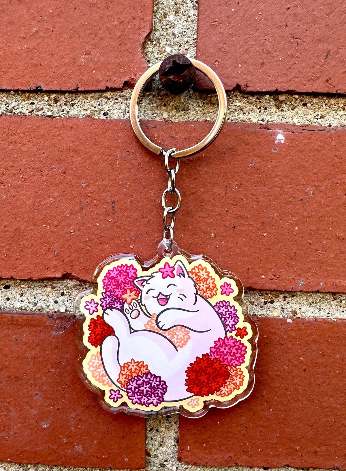 Flower Kitty Keychain