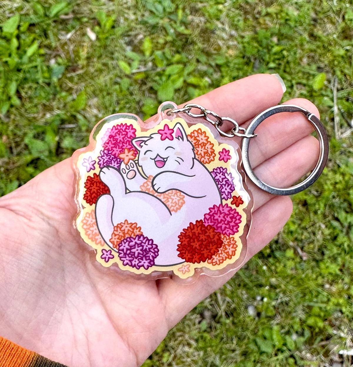Flower Kitty Keychain
