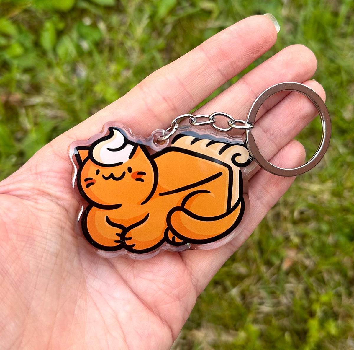 Pumpkin Pie Cat Keychain