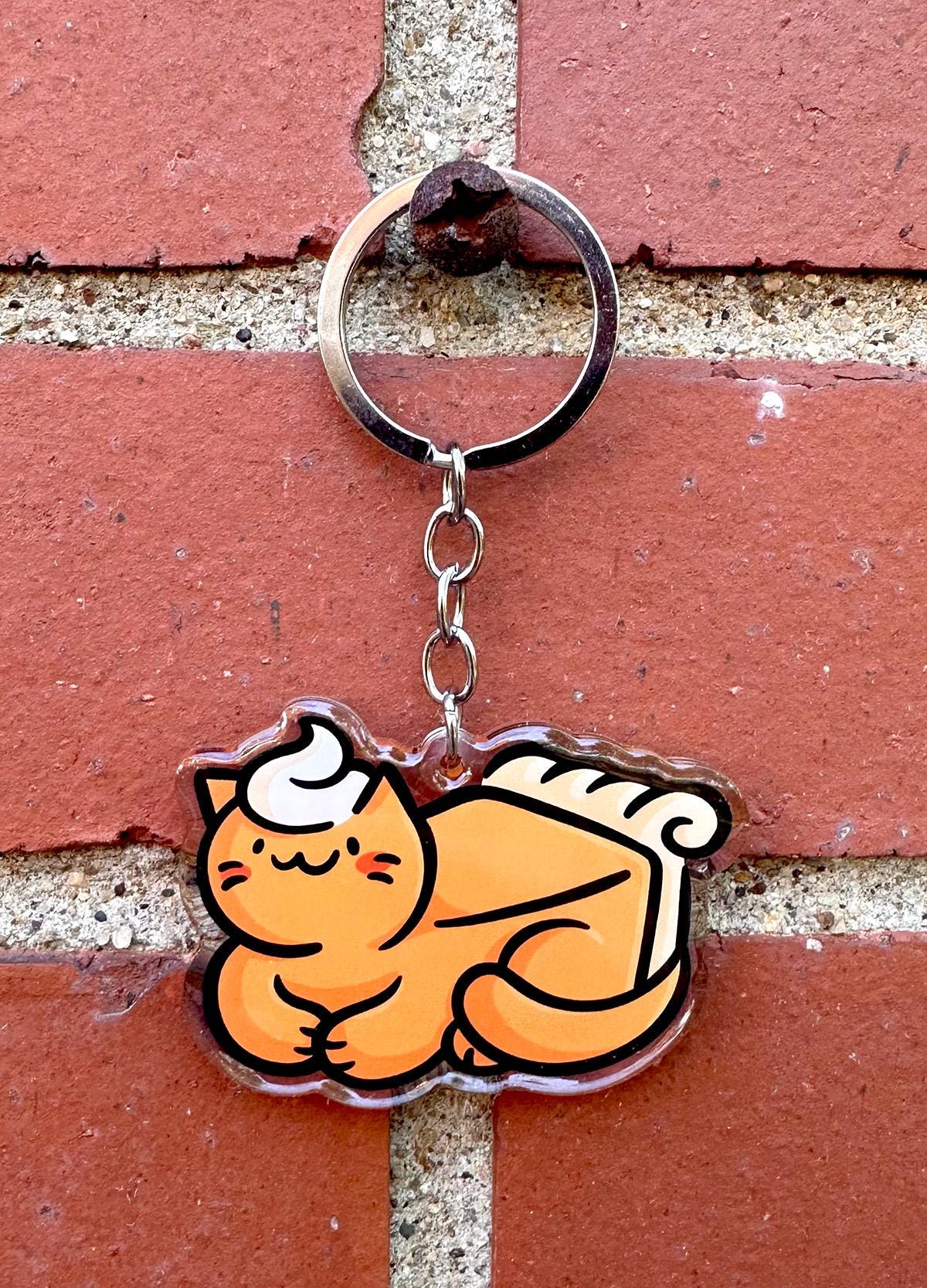 Pumpkin Pie Cat Keychain