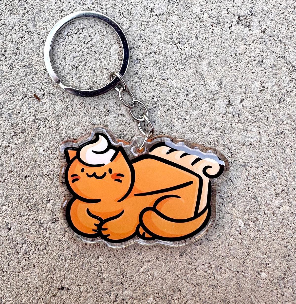 Pumpkin Pie Cat Keychain