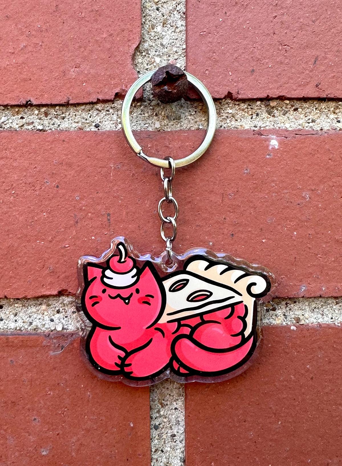 Cherry Pie Cat Keychain