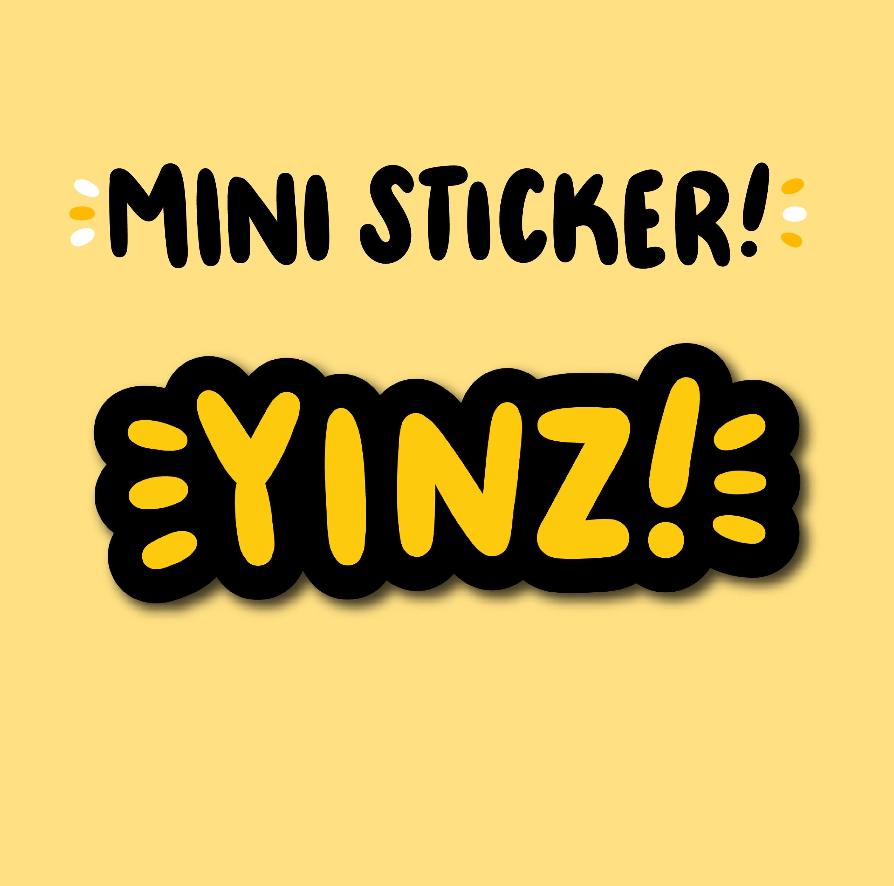 Yinz Mini Sticker (Black)