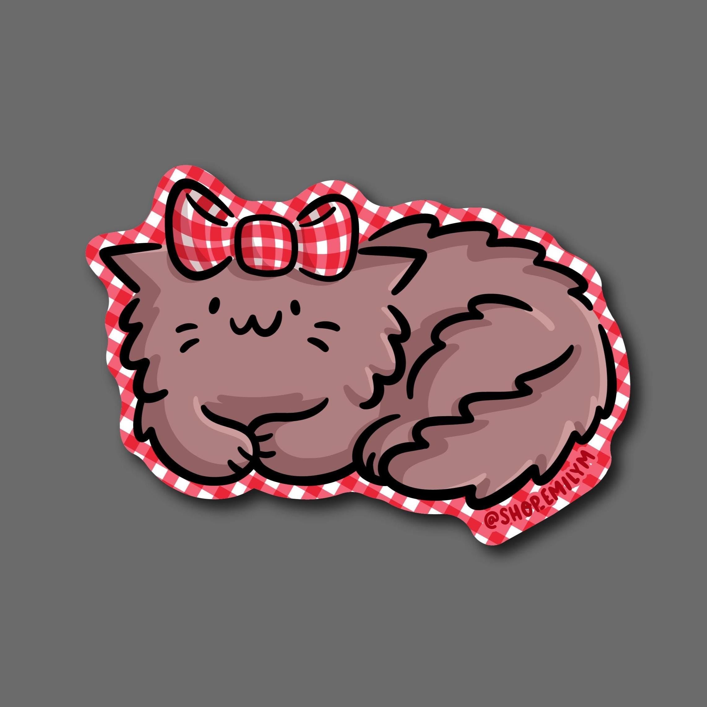 Gingham Cat Sticker