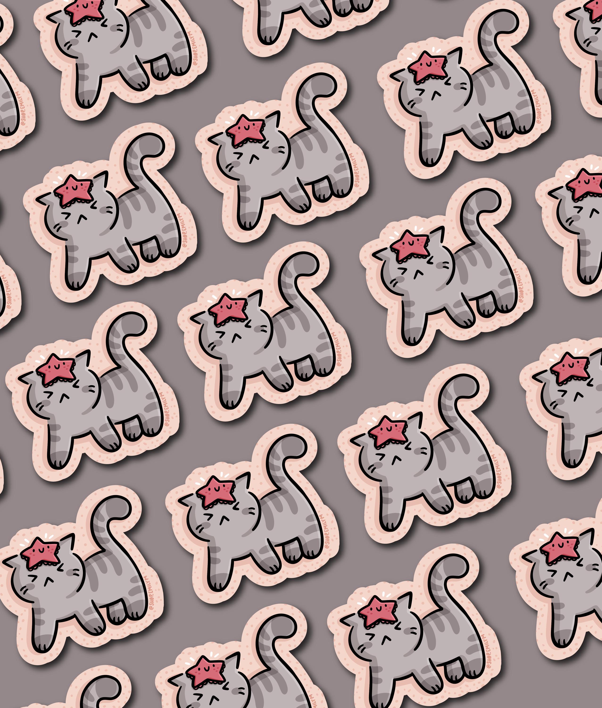 Starfish Cat Sticker