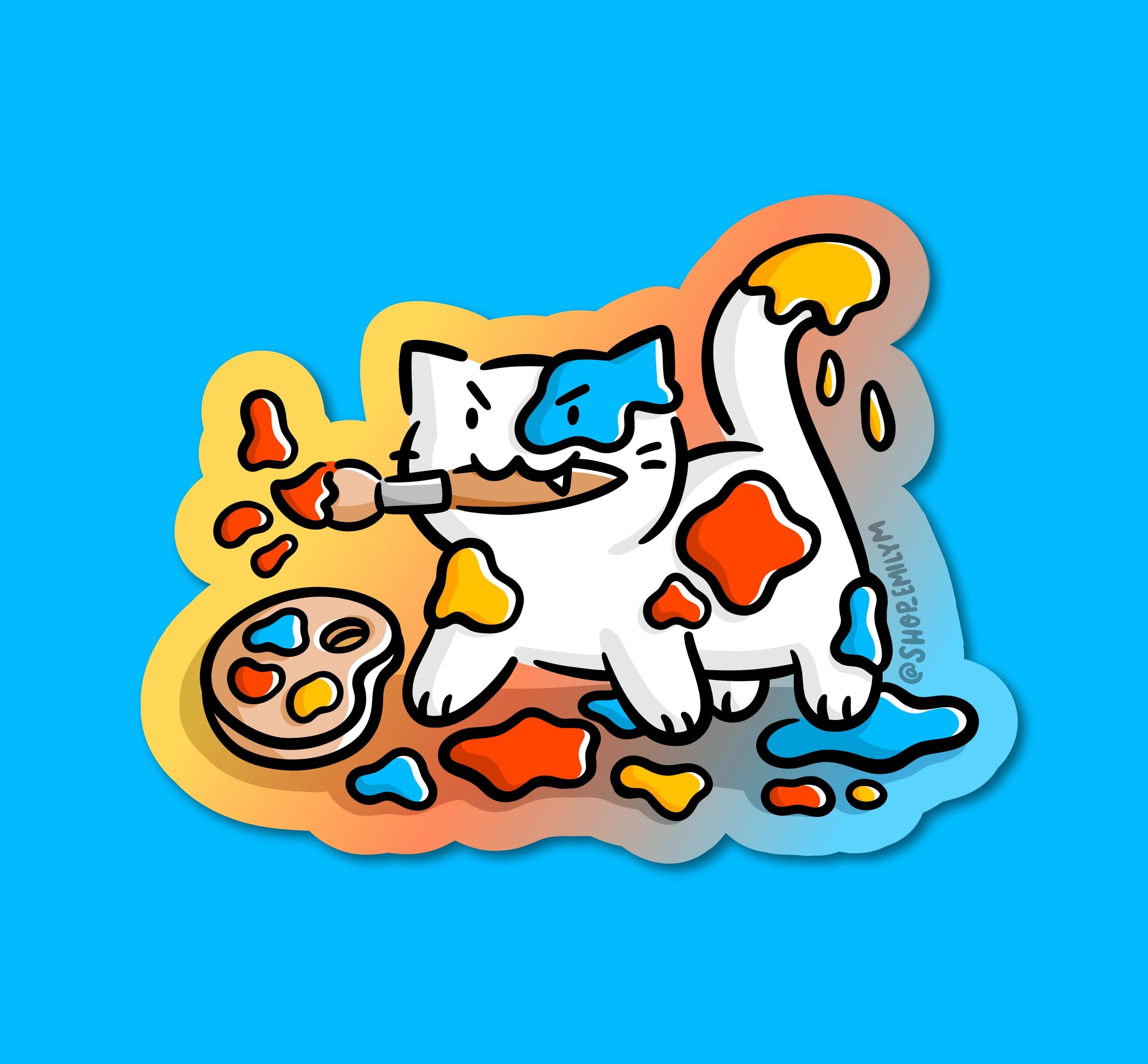 Painting Cat Sticker