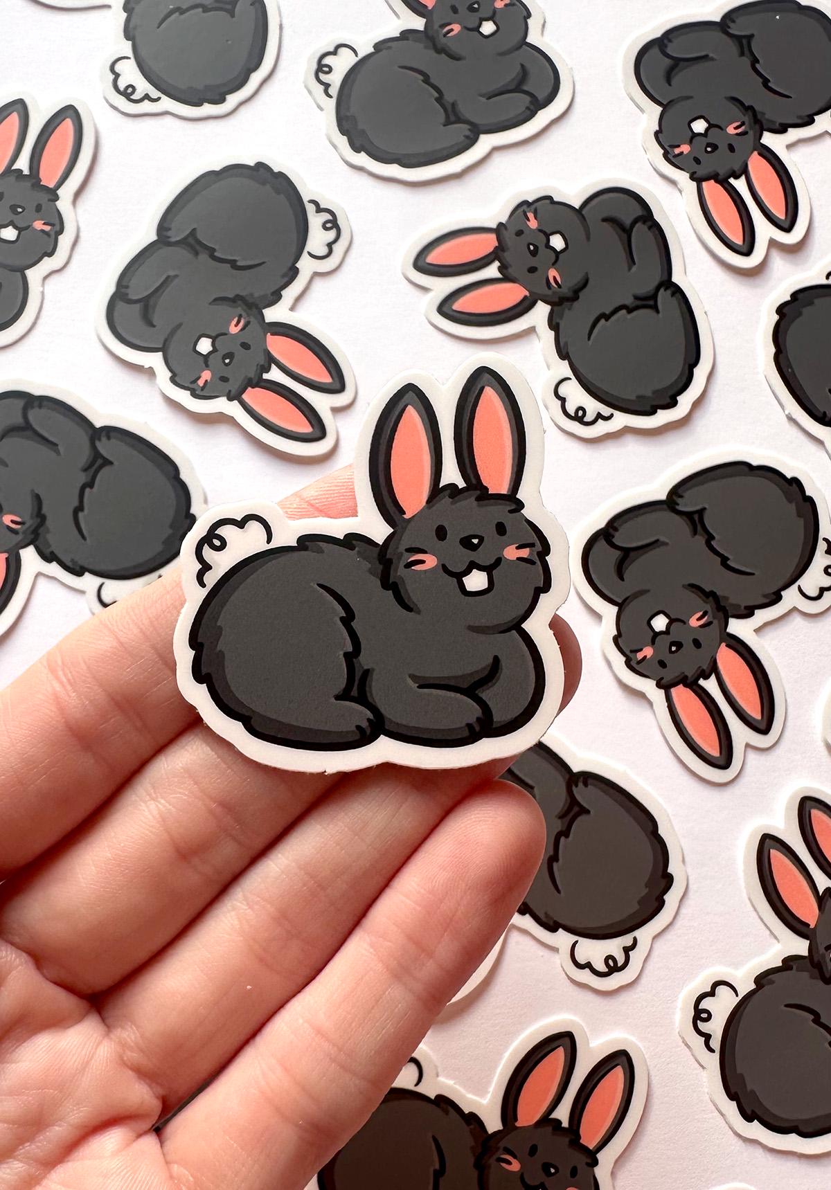 Bunny Mini Sticker (Black)