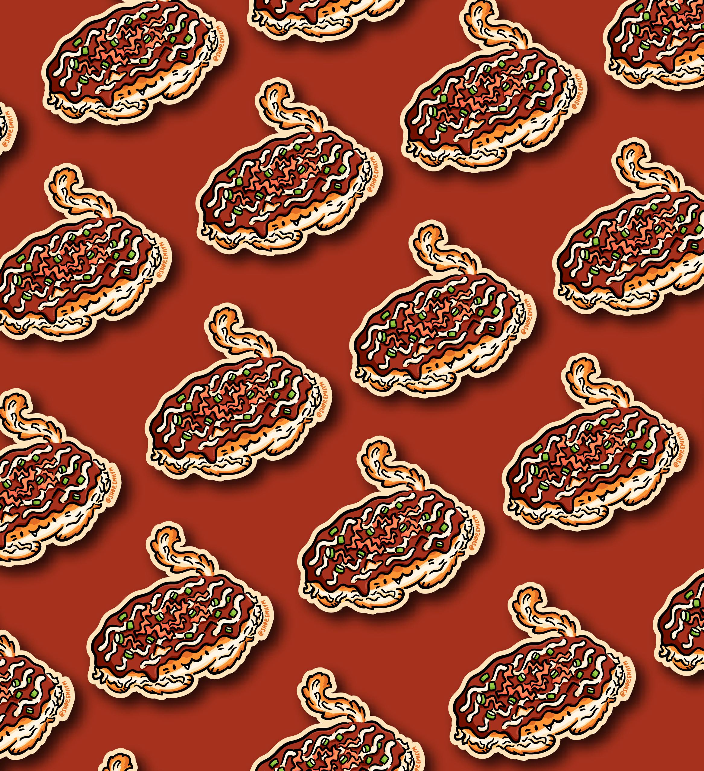 Okonomiyaki Cat Sticker