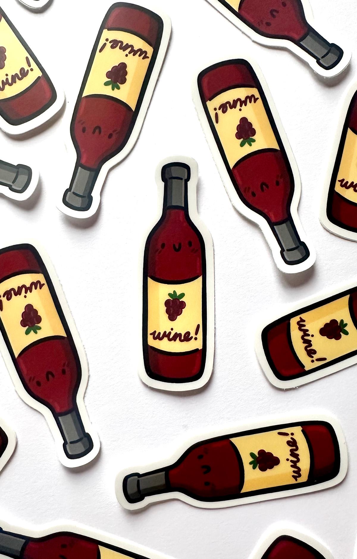 Wine Bottle Mini Sticker