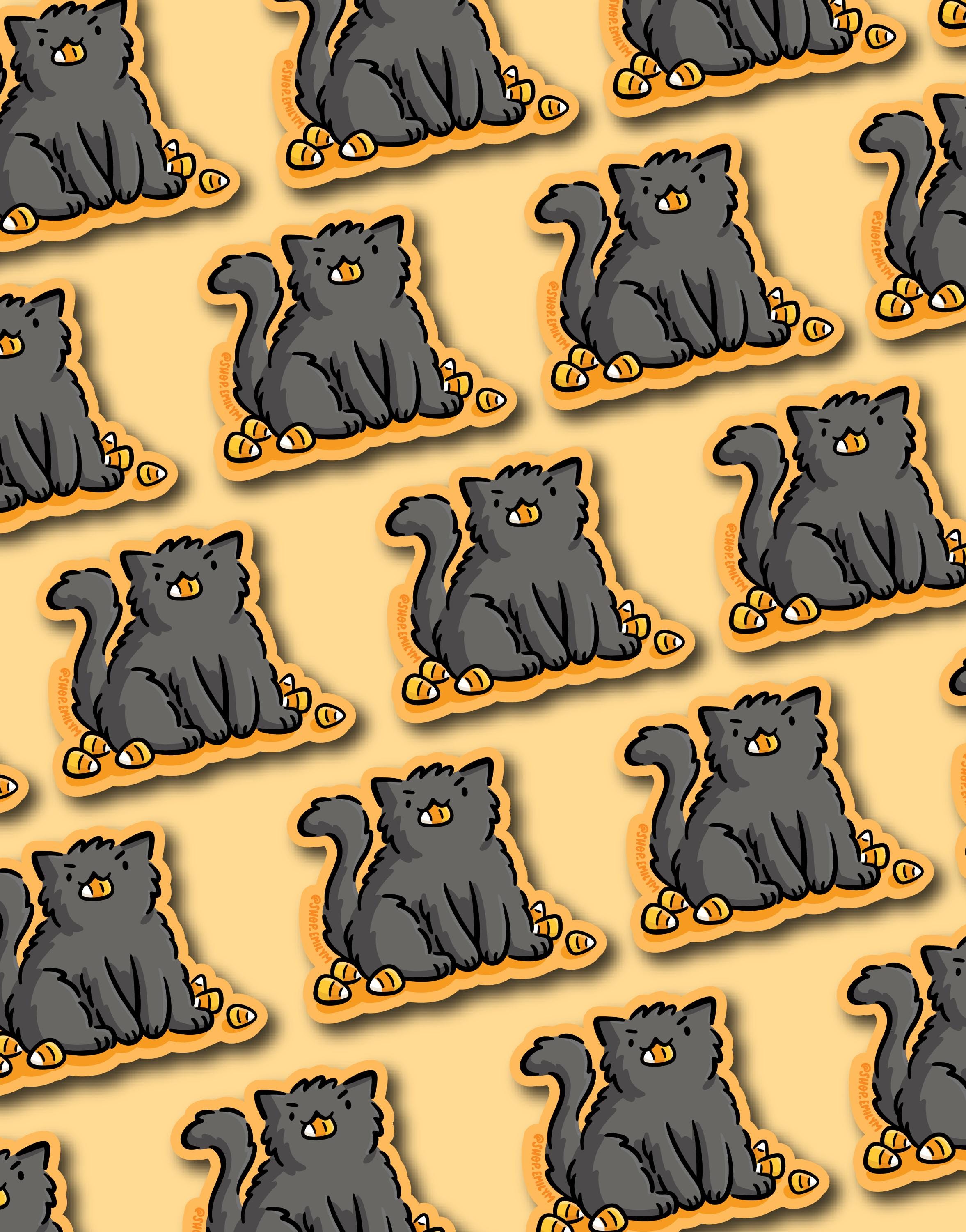 Candy Corn Fat Cat Sticker