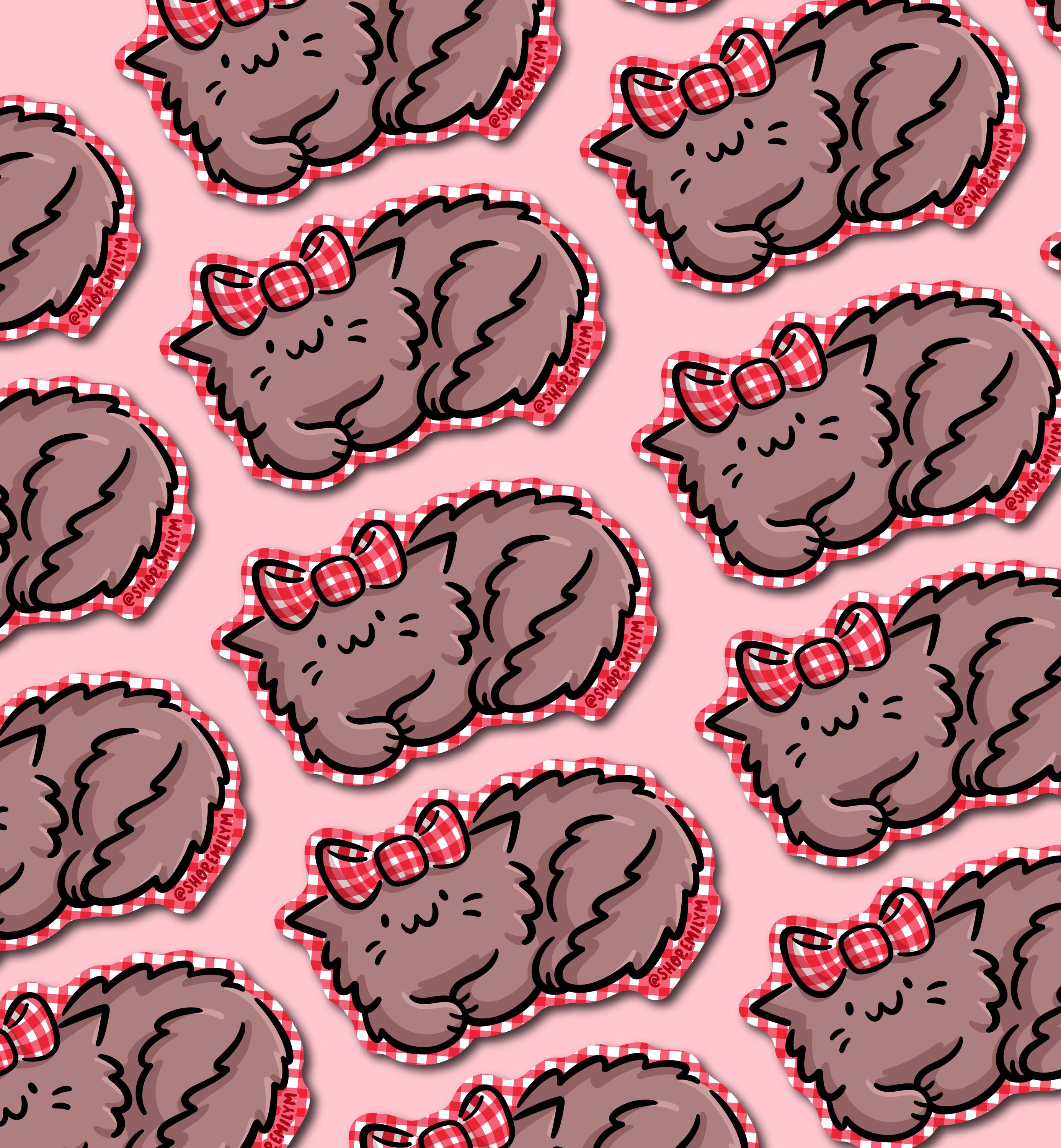 Gingham Cat Sticker