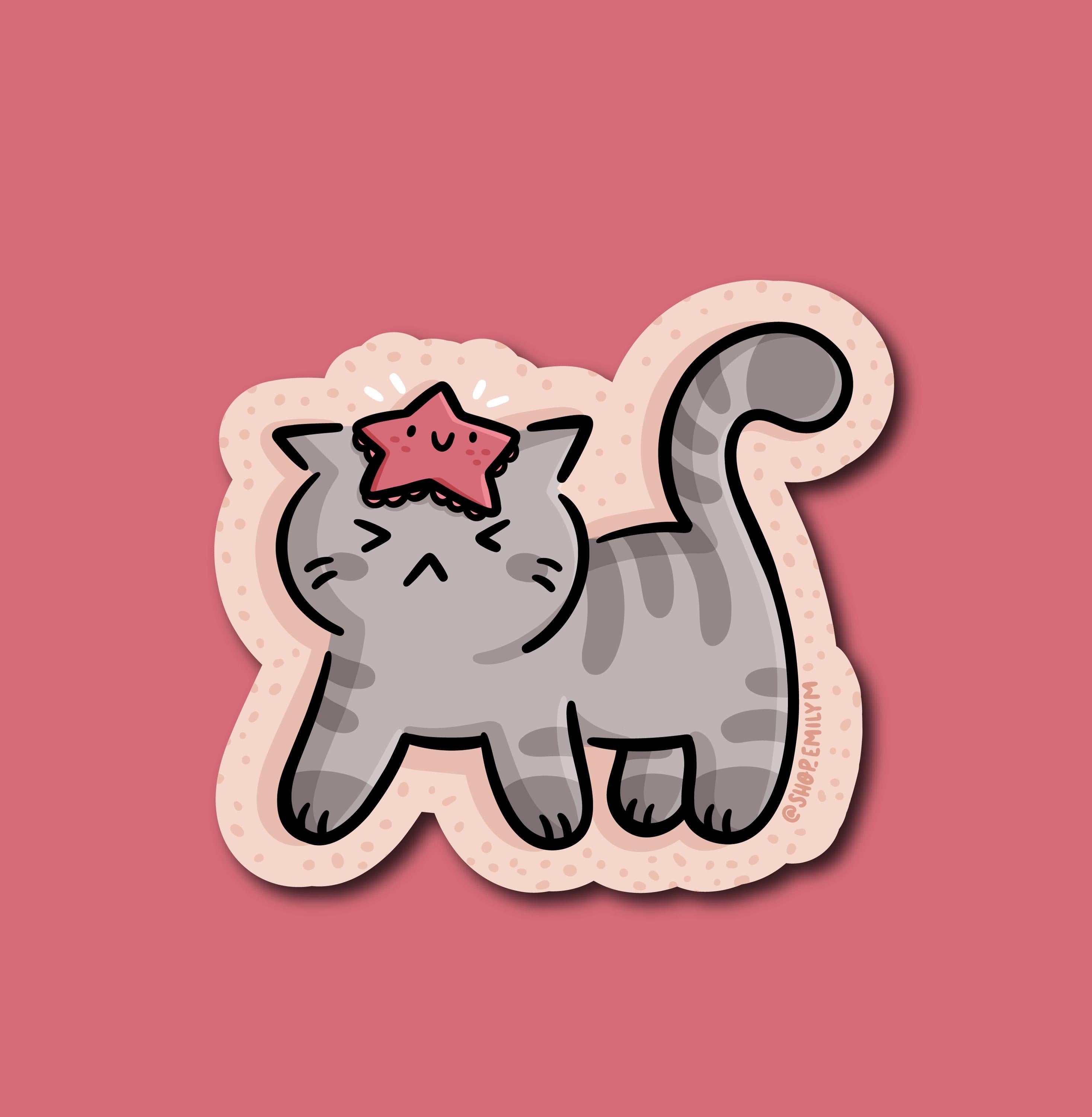 Starfish Cat Sticker