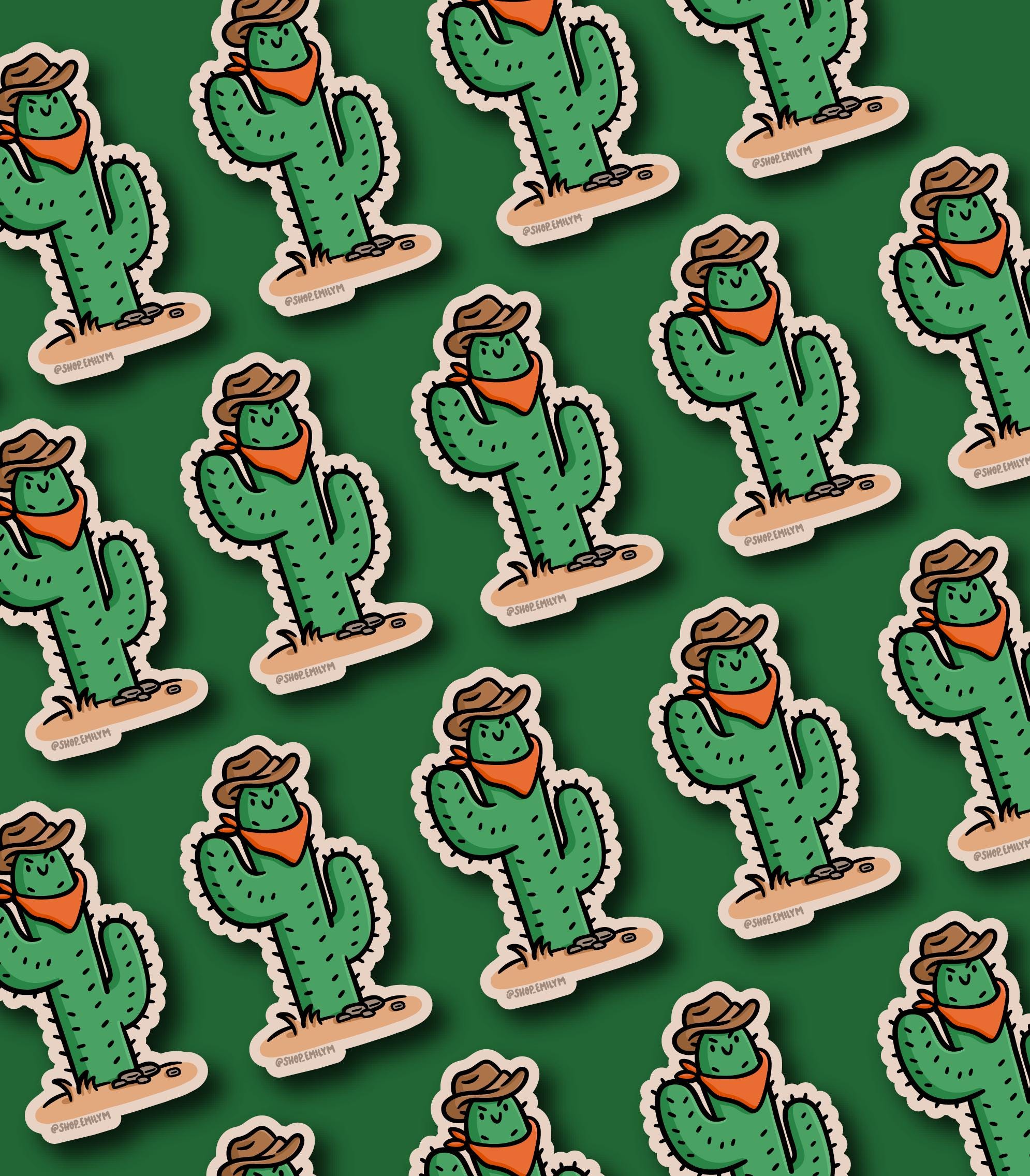 Cowboy Cactus Sticker