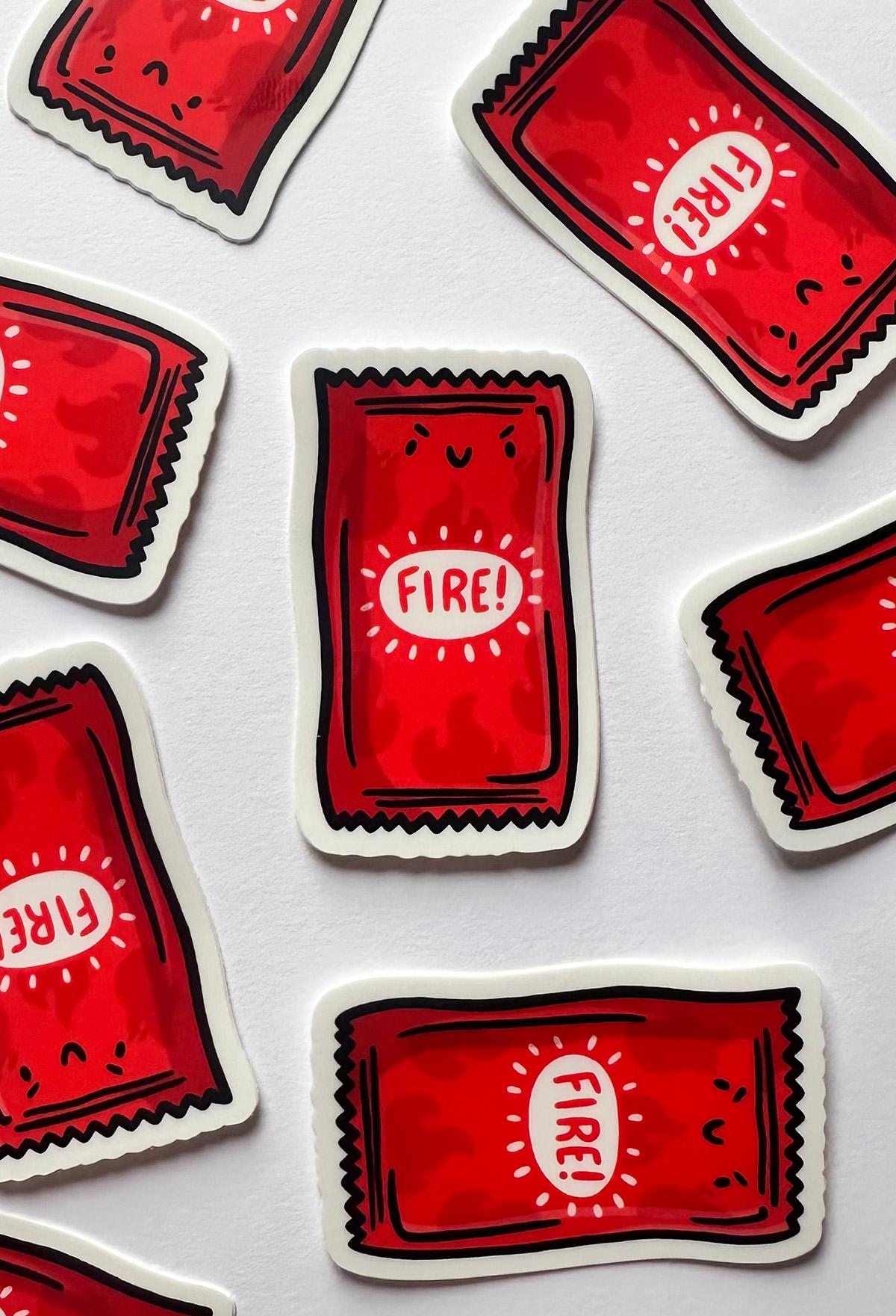 Taco Sauce Mini Sticker (Fire)