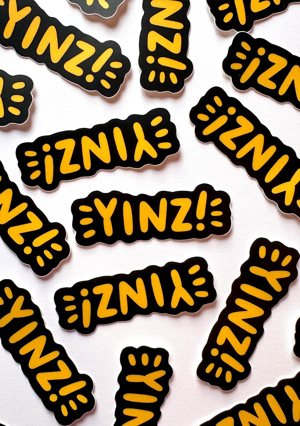 Yinz Mini Sticker (Black)