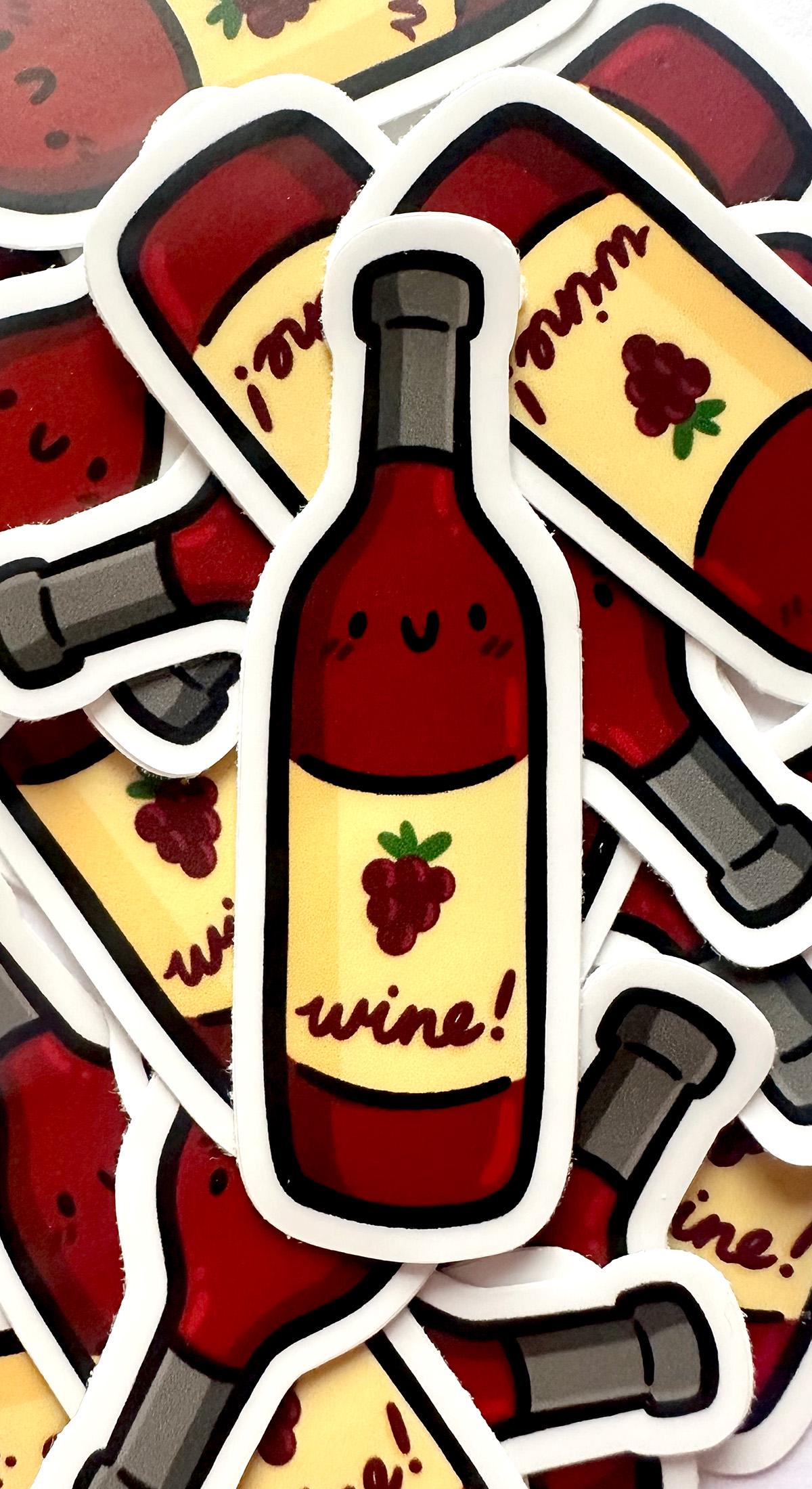 Wine Bottle Mini Sticker