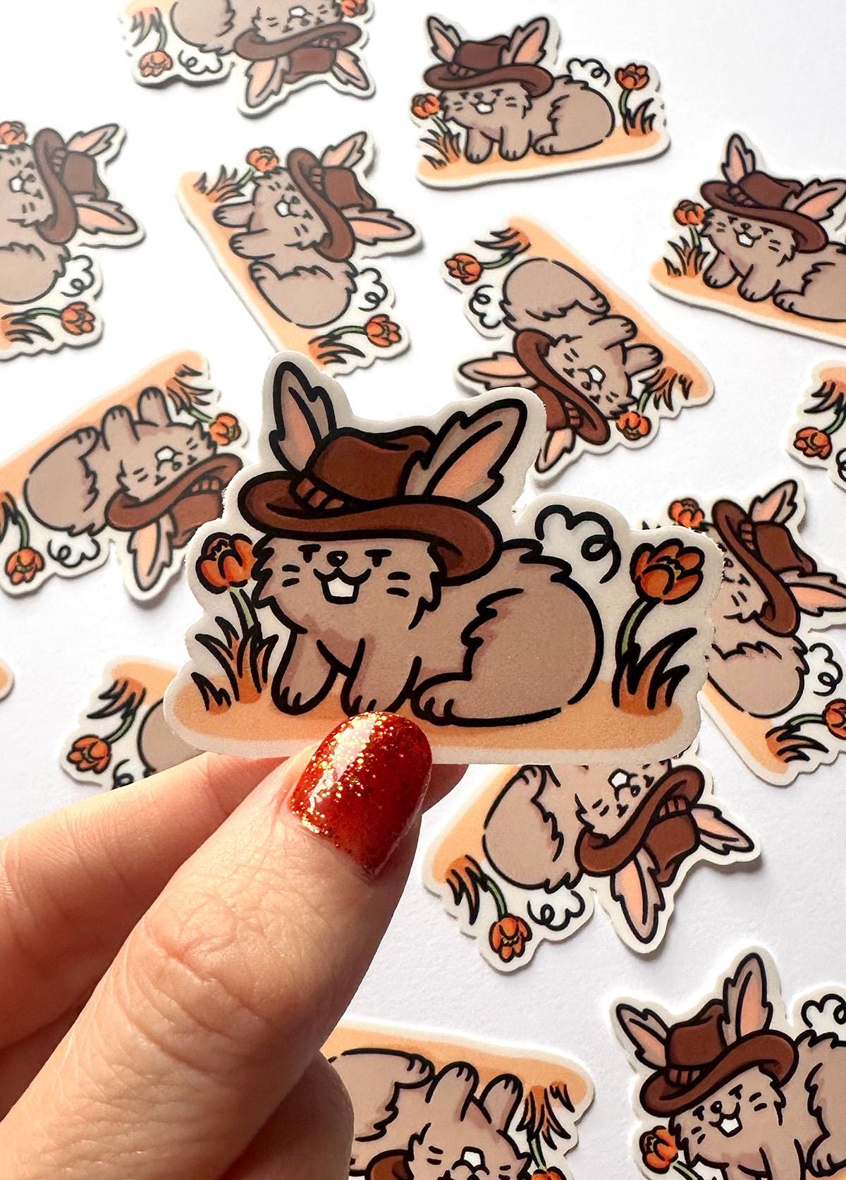 Cowboy Bunny Mini Sticker