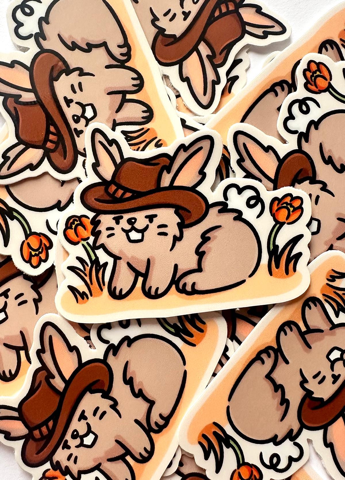 Cowboy Bunny Mini Sticker