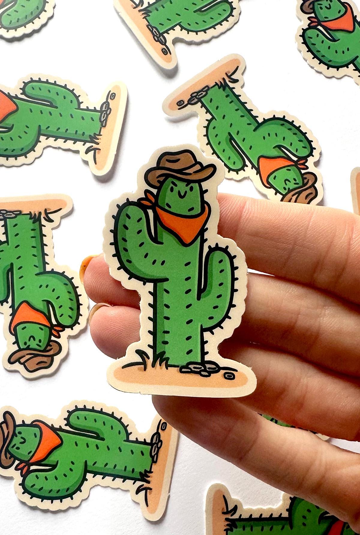 Cowboy Cactus Mini Sticker