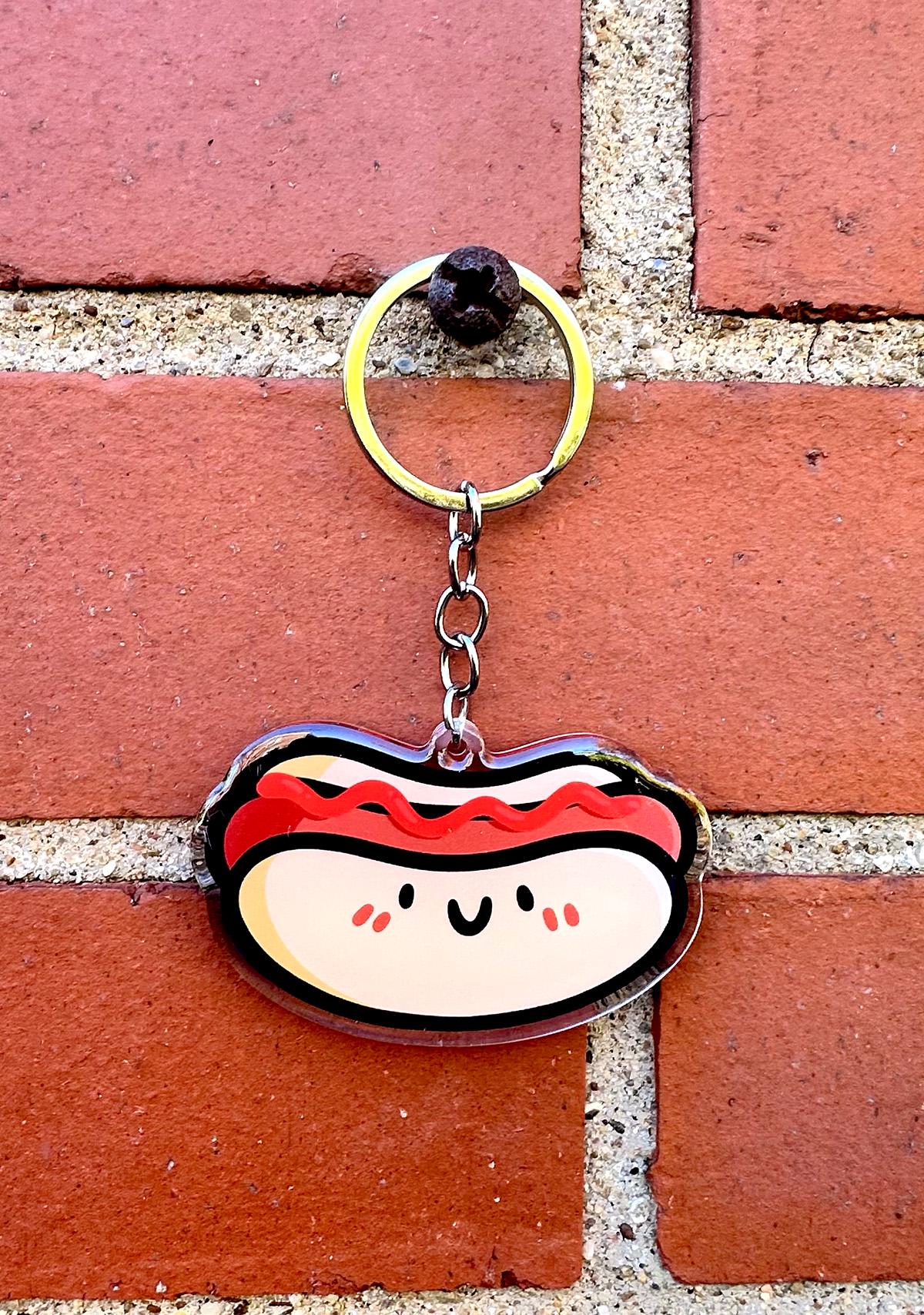 Hot Dog Keychain (Ketchup)