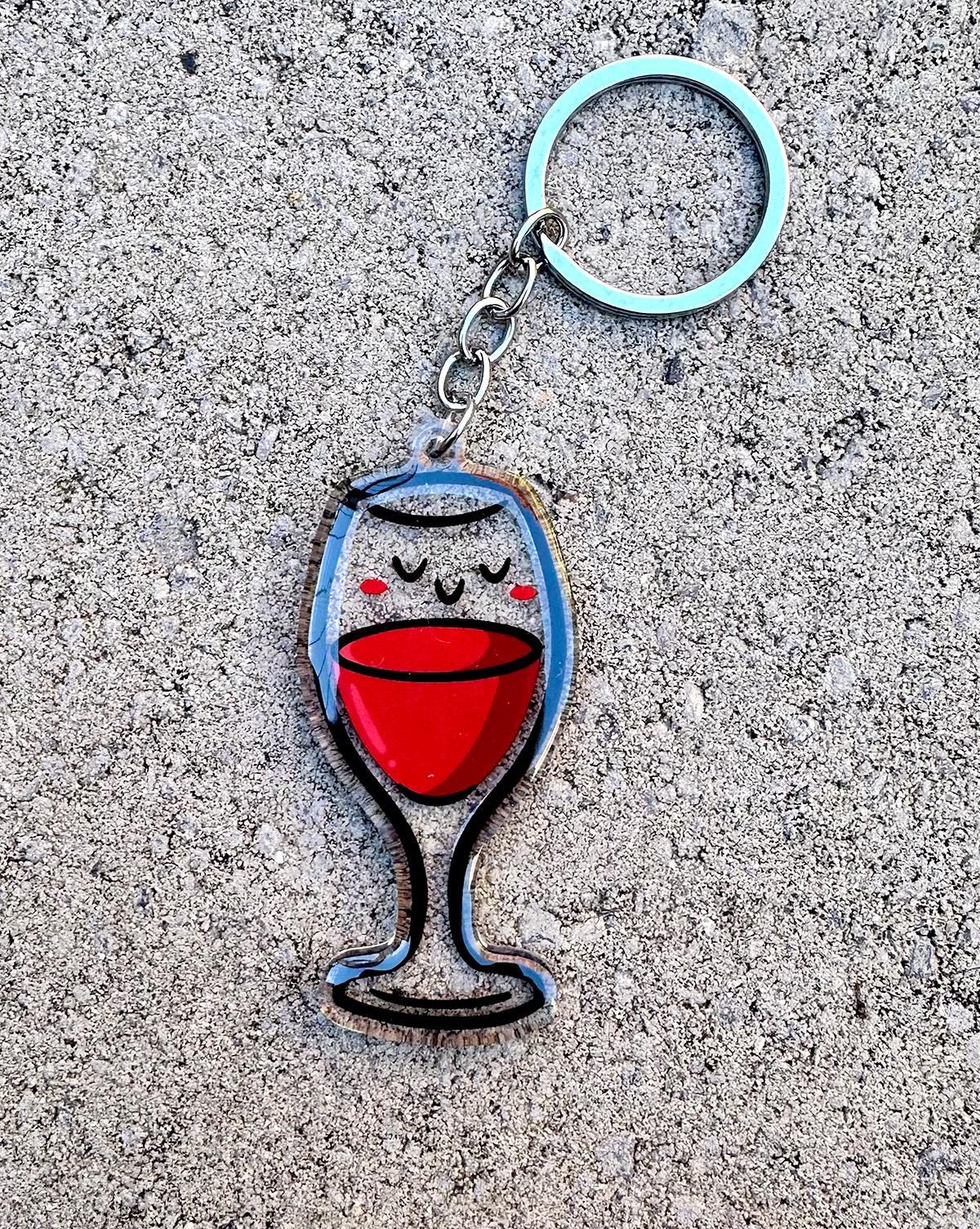 Wine Glass Keychain