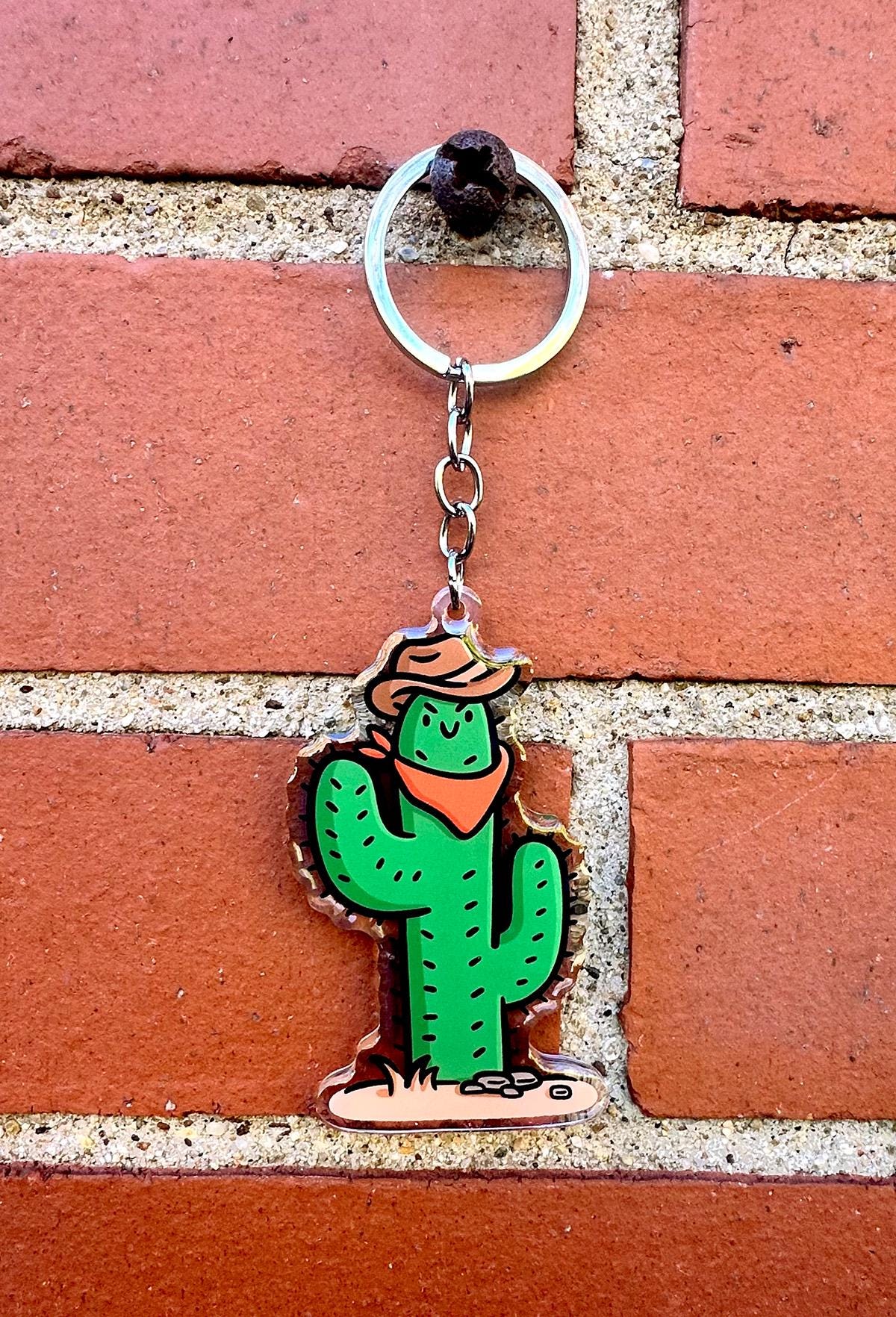 Cowboy Cactus Keychain
