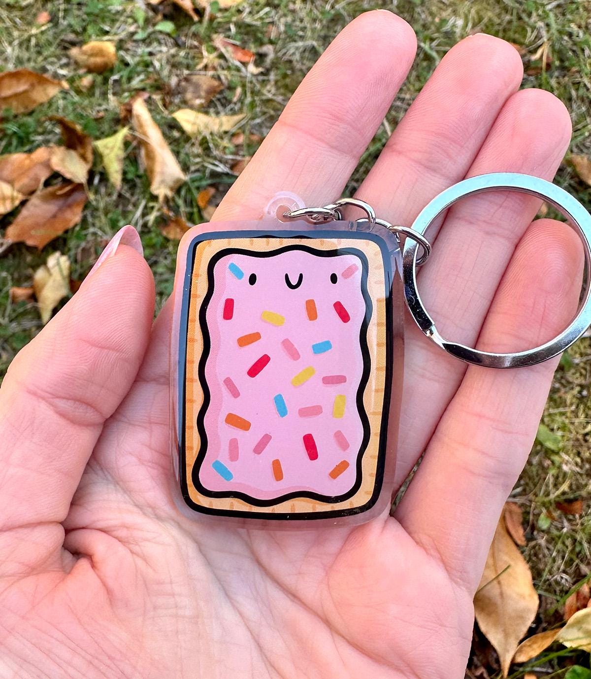 Strawberry Milkshake Toaster Pastry Keychain