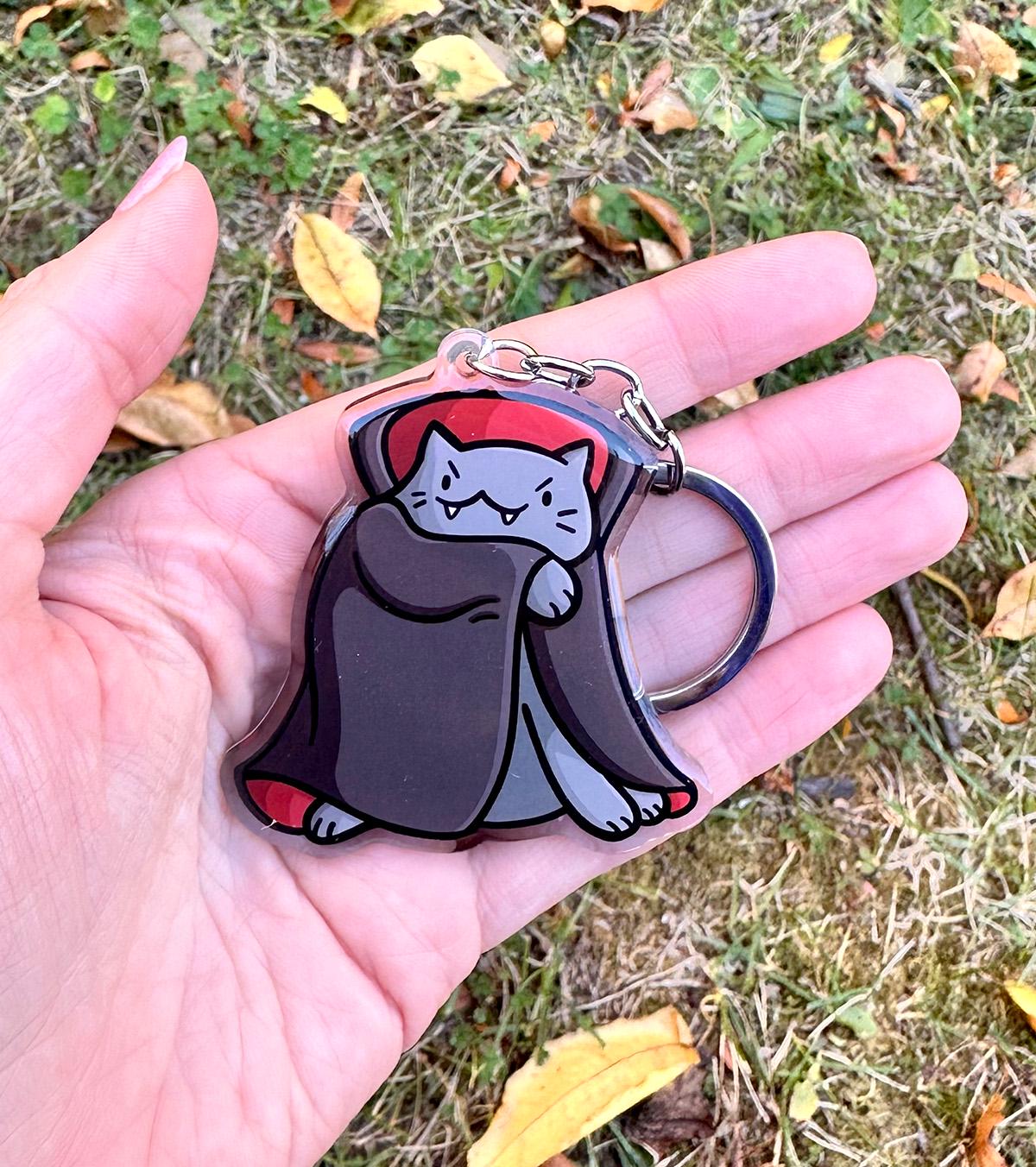 Vampire Cat Keychain