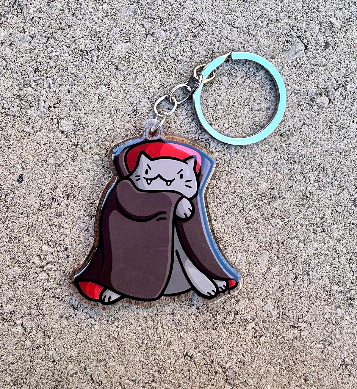 Vampire Cat Keychain