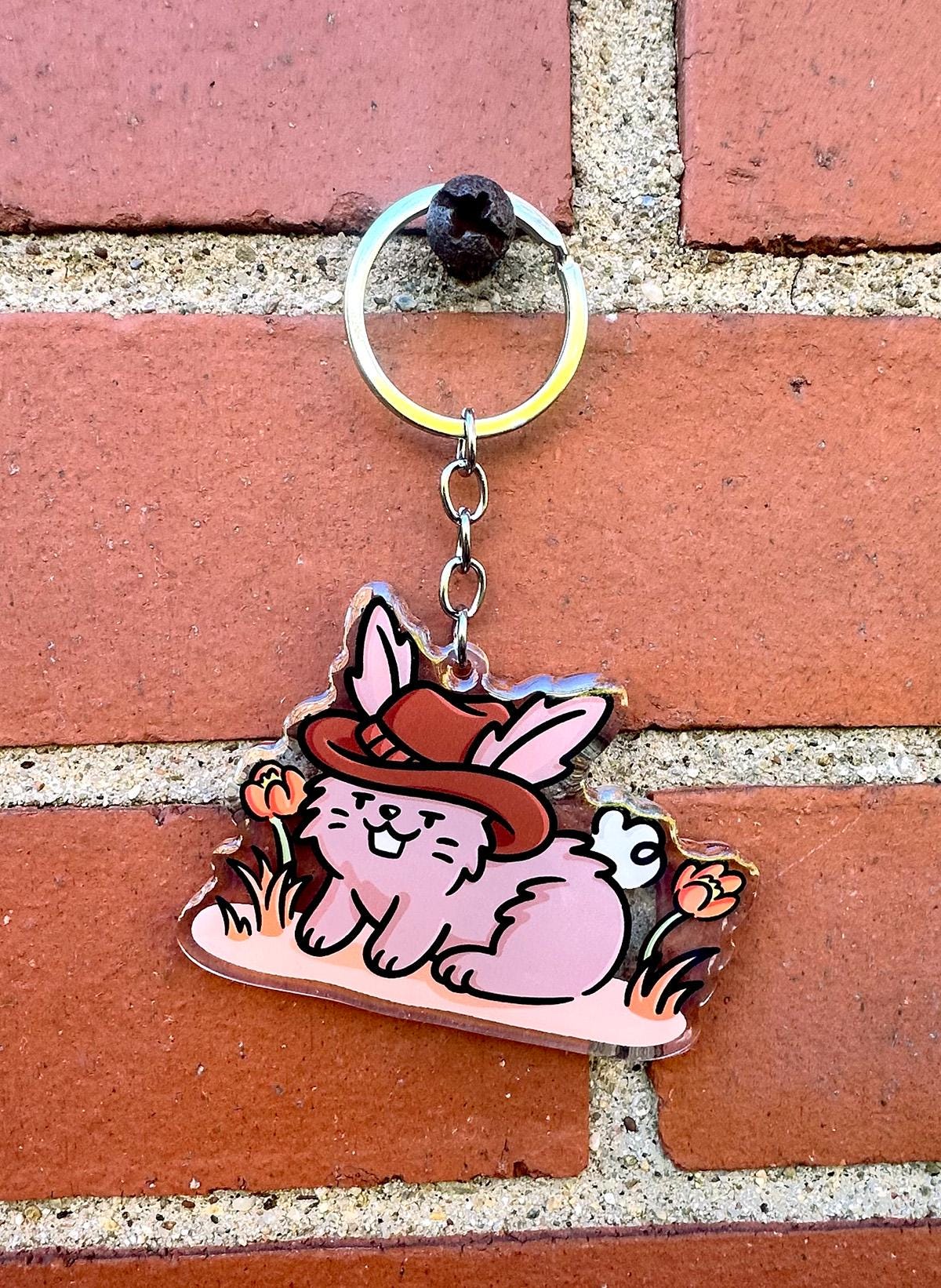 Cowboy Bunny Keychain