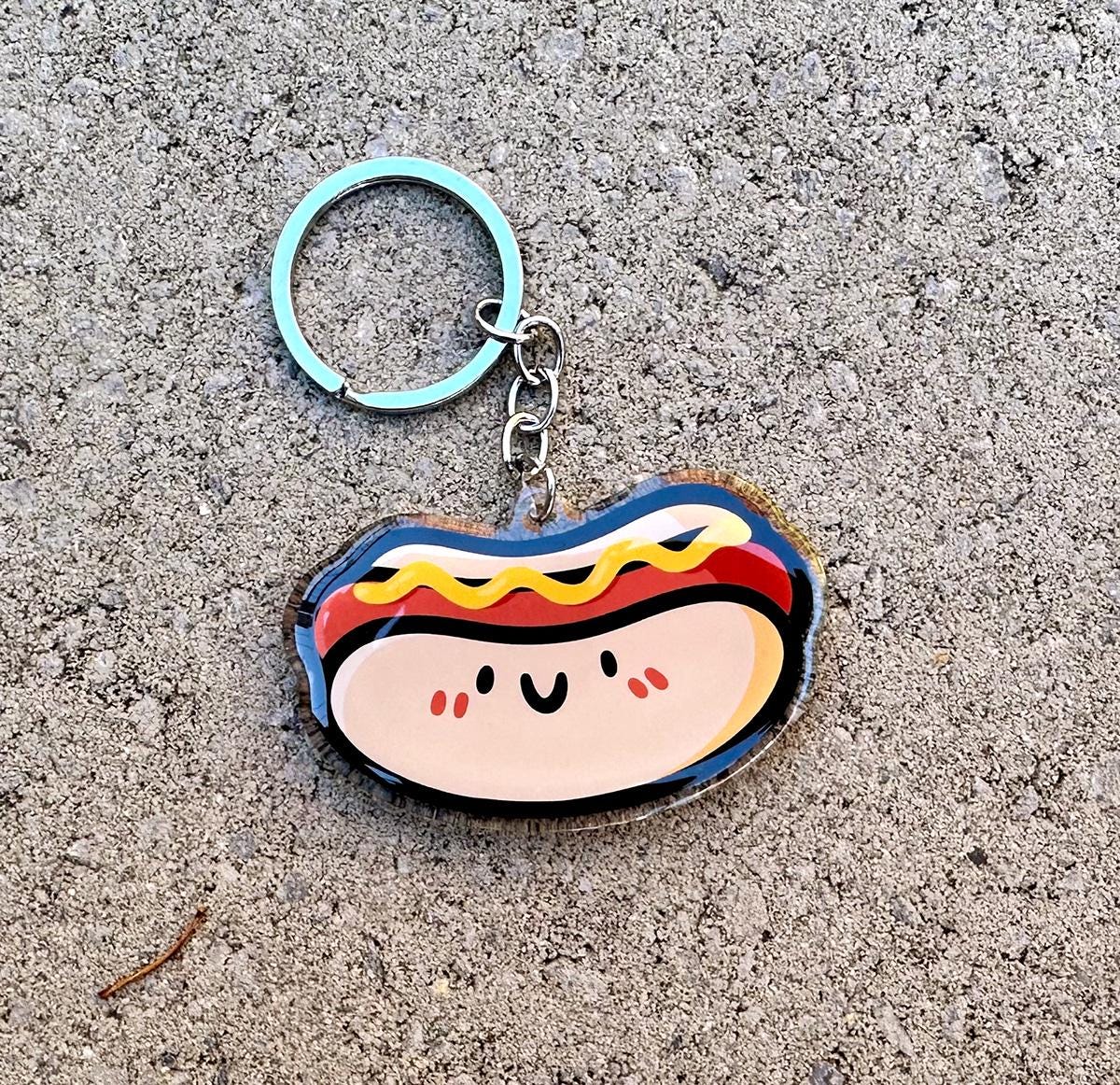 Hot Dog Keychain (Mustard)