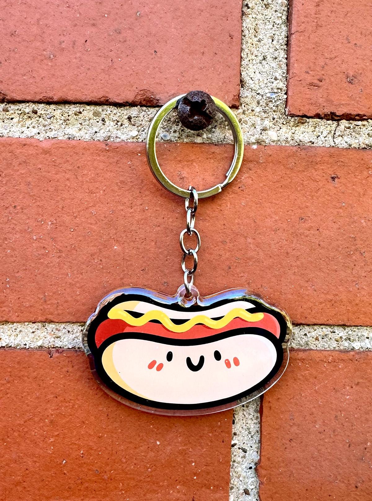 Hot Dog Keychain (Mustard)